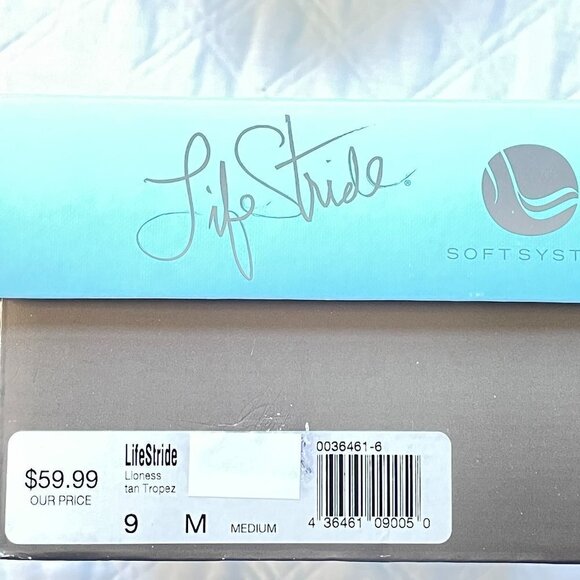 Life Stride Shoes Lioness Tan Tropez Peep Toe Wedge - Picture 14 of 16